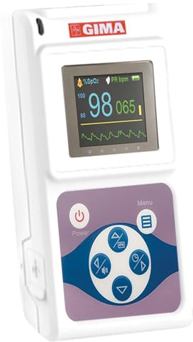 GIMA - Pulsossimetro da dito portatile con display a colori e monitoraggio continuo, con software e bluetooth, 35103