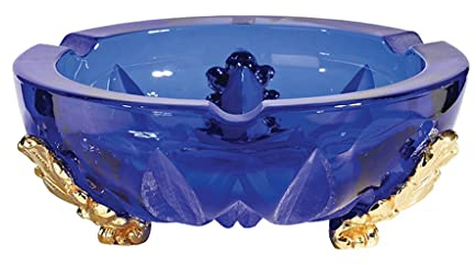 Cendrier fumeur en verre cristal bleu cendrier de luxe pour maison, étude, salon, table basse, décoration de table à cigarettes, cendrier décoratif