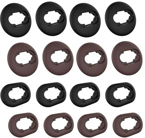 GIONAR 8 Paar Ohrstöpsel für Samsung Galaxy Buds Live 2020 (DSM-R180) Ohrhörerzubehör, Ersatz rutschfeste Anti-verlorene Ohr Flügelabdeckung, Silikon-Ohrstöpsel Ersatz-Ohrhörer(Schwarz/braun)