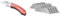 Amazon Basics - Cutter fonctionnel pliable - Corps léger en aluminium & Stanley 2-11-700 - Distributeur de 10 Lames Trapèze Gamme Fatmax - Lames Plus Tranchantes