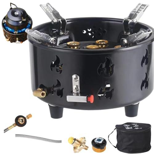 Réchaud Rocket – Réchaud de pique-nique compact, réchaud à g de camping | Réchaud de randonnée au butae résistant à la rouille, réchaud de camping avec flamme réglable, réchaud d'extérieur à gaz po