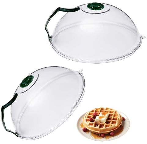 Vientiane 2 Pièces Couvercle en Plastique pour Micro Ondes, Couvercle Transparent pour Micro-Ondes, Couvercle pour Micro Ondes, Anti Éclaboussures Micro Ondes, pour Fruits et Légumes (Vert)