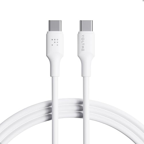 VOLTME USB C Cable 60W, PD3.0 Tipo C Cable de Carga Rápida, TPE USB Type C Cable 2M Compatible con iPhone 16 Pro Max 15 14 iPad Air Macbook Samsung S24 Ultra Pixel 9 Huawei etc, Blanco