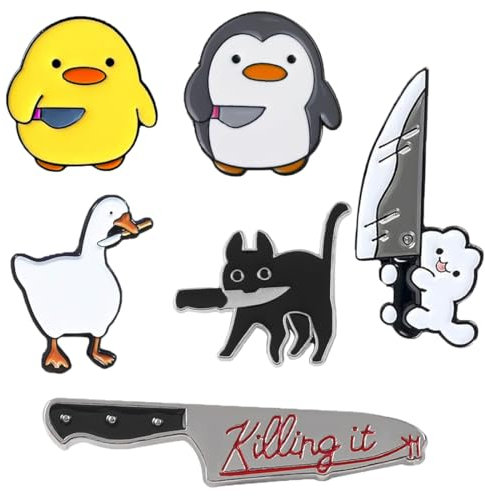 6 Stück Katzen Emaille Anstecknadel, Niedliche Neuartige Broschen Anstecknadeln Tier Dekoratives Abzeichen Zubehör,Cartoon-Abzeichen,Emaille-Anstecknadeln,Kleidung, Tasche, Jacke,Modeschmuck, Metall