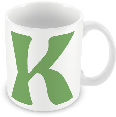 MUGGZ Alphabet Initial Letter K Mug with Monogram Each Letter Individual Design