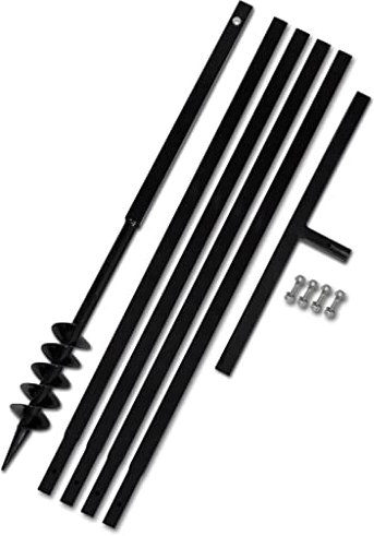 BOWEKAM Haus & Garten Erdbohrer mit Stiel 80mm mit Verlängerungsrohr 5m Stahl-Möbelwahl