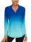 Akiooue Womens Long Sleeve UPF 50+ Running Tops 1/4 Zip Gym Sports Workout Cycling Golf Shirts Blue Green