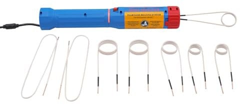 8 bobinas de calentamiento magnético de inducción, herramienta de inducción sin llama para quitar tornillos, calentador de inducción, kit de dispositivo de mano, 1100 W, 800 ℃, diámetro interior de la