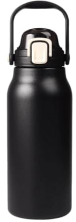 M1SS Insulated Water Bottle 2L - with Lid with Straw & Spout & Handle, Leakproof Vacuum Stainless Steel Water Bottle for Sports, Travel, Gym, BPA Free, Black