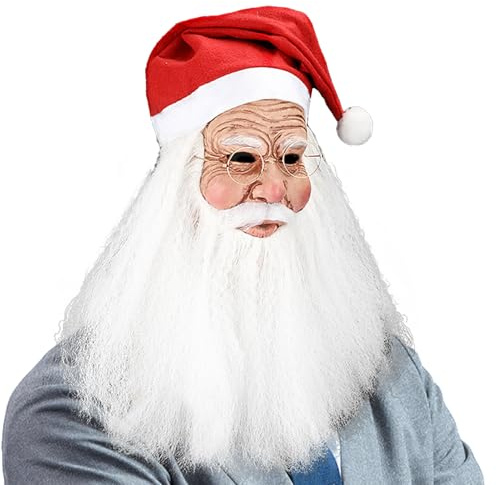 Weihnachtsmannhelm – rote Mütze, festliche Rollenspielausrüstung, Winter-Event-Outfit, Theater-Kopfbedeckung, Weihnachtsmann-Helm, rot, komplettes Charakter-Anziehsystem für Urlaubsauftritte