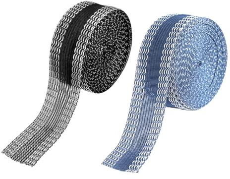 2 Pezzi 5M Nastro Adesivo per Abbigliamento, 10M Orlo Svelto Termoadesivo, Adesivi per Orlo Pantaloni e Indumenti Nastro TermoadesivoNastro Da Stiro, per Orli di Pantaloni, Gonne e Jeans, Nero blu