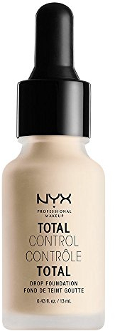 NYX Professional Makeup Total Control Drop Foundation, Präzise Dosierung, Aufbaubare Deckkraft, Langanhaltend, Vegane Formel, Mattes Finish, Farbton: Pale