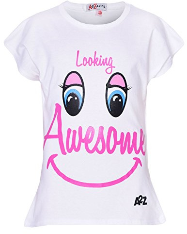 A2Z 4 Kids Girls Top Kids Looking Awesome Print - Looking Awesome Top White 7-8