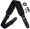 AMUMU Gitarrengurt, Guitar Strap mit SBR Memory Foam (Gummi), 3.6 Breiter Gitarren-Gurt mit echten Lederenden für E-Gitarre, Westerngitarre, Akustikgitarre & Bass, Gurt für Erwachsene Kinder schwarz