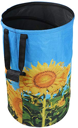 FLORA GUARD 120L Garden Bag - Pop-up Garden Waste Bags Heavy Duty with Handles, Built-in Elastic Steel Wire, Oxford Canvas Fabric