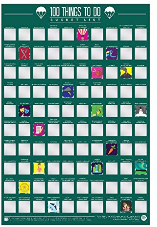 Gift Republic Poster 100 Things To Do Bucket List zum Freirubbeln, Einheitsgröße