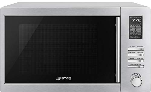 Smeg MOE34CXI - Microondas (Encimera, Microondas combinado, 34 L, 1000 W, Botones, Giratorio, Acero inoxidable)