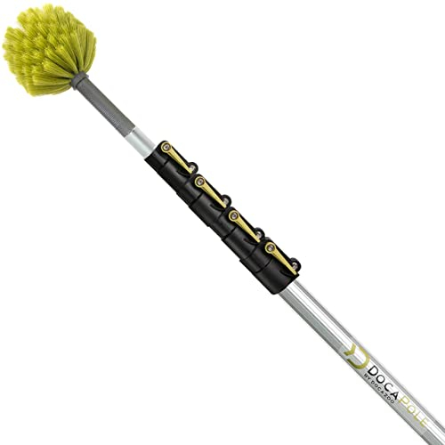 DOCAZOO Telescopic Duster - Feather Cobweb and Ceiling Fan Duster With Microfiber Cleaning Attachments (2m-7m Extension Pole)