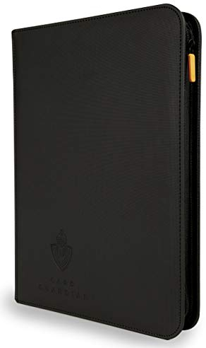 Card Guardian - Raccoglitore Premium 9 tasche con cerniera per 360 carte - Tasche di caricamento laterali per giochi di carte collezionabili TCG (Nero)