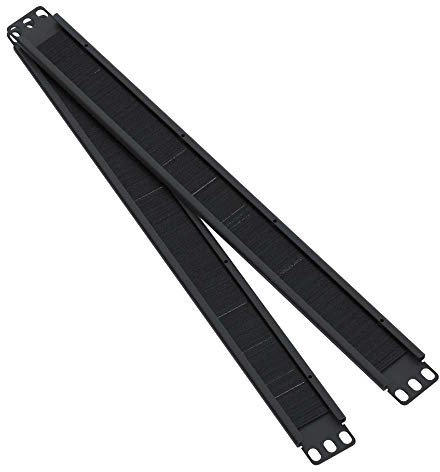 1U Brush Panel Horizontal Grommet Strip Server Rack Cable Management Panel by CableRack (2-Pack)