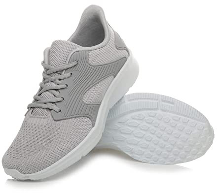 AJVANI Memory Foam lace up mesh Fitness Sport Gym Running Trainers Size 7 41 Grey