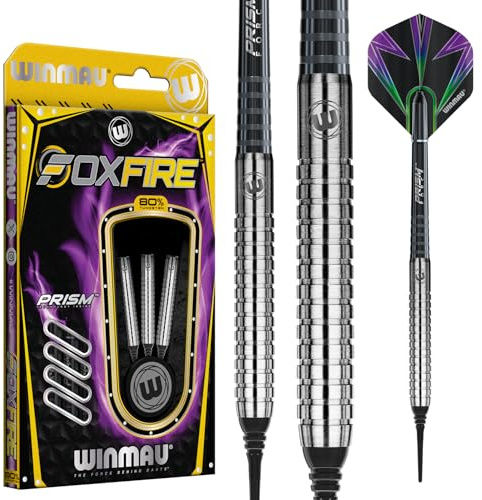 Winmau Foxfire Softip Profi Wolfram Dartpfeile Set mit Flights und Schäfte