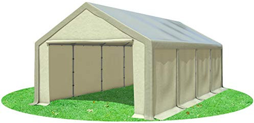 Stabilezelte Partyzelt 4x8m Modular Pro PVC geschlossen BRAUN BEIGE