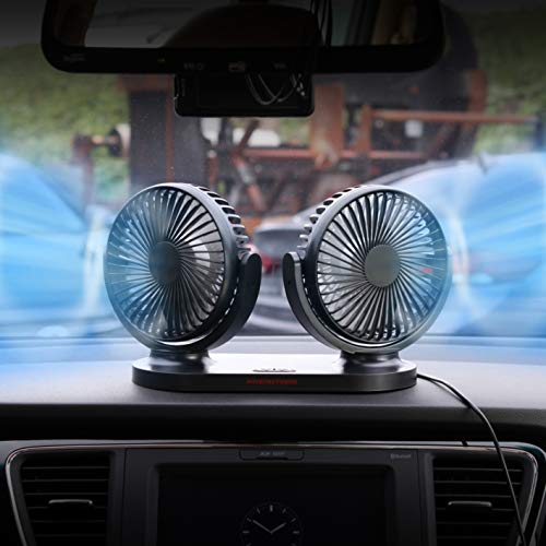 KMMOTORS Kooling Ventilateur de voiture électrique à clip avec prise USB confortable pour voiture/véhicule (double)