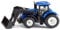 Siku 1396, New Holland Traktor mit Frontlader, Metall/Kunststoff, Blau/Schwarz, Beweglicher Frontlader, Anhängerkupplung