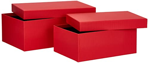 Rössler Papier 13491453360 - S.O.H.O. Boxline 2er Kartonage, rechteckig, Rot