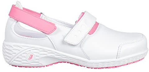 SAFETY JOGGER Sicherheitsschuhe Damen 41 EU - Samantha - Leichte, Bequemer Sicherheitsclog, Klettverschluss Leder Arbeitsschuh, ideal für Pflege oder Reinigung, Oxypas, Fuchsie
