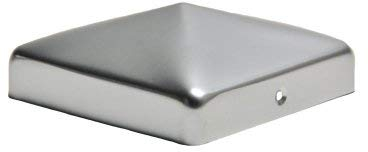 Pfostenkappen Aluminium flach Pyramide inkl. VA-Schrauben Zaunkappe Pfahlkappe ALU Zierkappen rostfrei (121x121 mm)