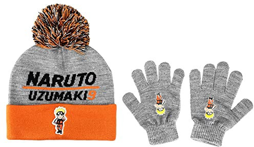 Naruto Shippuden Kinder Strickmanschette Pom Beanie und Handschuh Se
