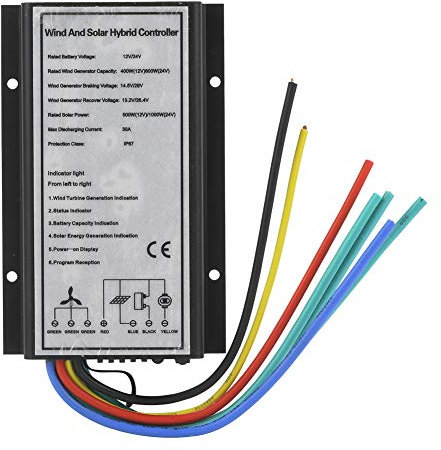 Wind Solar Hybrid Controller, 12/24V Solar Wind Energy Hybrid Ladegenerator Controller, Laderegler 400/800W 500/1000W