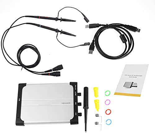 Vds1022I Oscilloscopio di isolamento USB virtuale, Frequenza di Campionamento 100MSa/S Oscilloscopio per PC a Aoppio Canale 25M, Interfaccia di Comunicazione USB 2.0 Oscilloscopio a Memoria Digitale