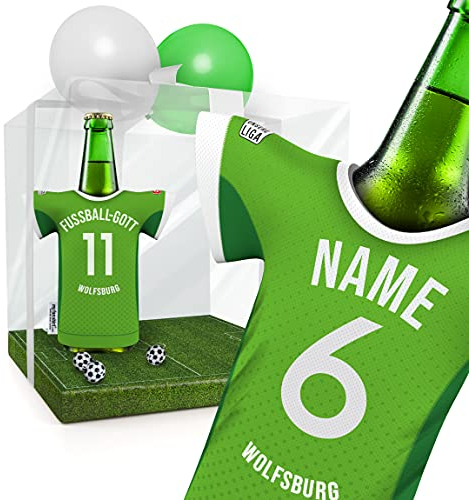 PERSONALISIERTES Wolfsburg Trikot-Kühler Fanset | Passend für VFL Wolfsburg-Fans | Präsent Trikotkühler by SUPER-Trikot