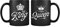 Couples Theme Coffee Mug Set The King The Queen Valentines Day, Birthday, Wedding, Anniversary, Him-Her Novelty Mug, Unique Ceramic Black Satin Cup/Mug.