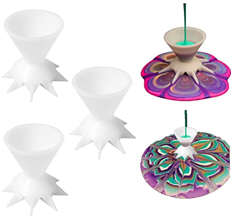 3 Pcs Split Cup Funnel for Paint Pouring, DIY Painting Supplies - 7-Leg Mini Funnel, Fluid Art Drawing Accessories