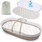 Megaser® Panier à Langer Bébé - Matelas à langer portable et pliable + Tapis imperméable extra + Sac de voyage, Panier pour bébé 100% coton naturel