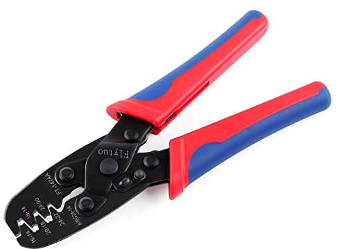 Flytuo 1424A Terminal Crimpper, Open Barrel Terminal Crimpzange für Molex Style Delphi AMP TYCO Deutsch Crimpklemmen 24-14 AWG
