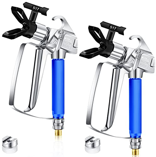 2 Sets 3600PSI Airless-Farbspritzpistole Hochdruck-Airless-Farbspritzpistole mit 517-Spitzen-Drehgelenk für Pumpsprüher Teile Zubehör