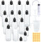 Tropfflasche 13 Stk Liquid Flaschen 100ml Leere Quetschflaschen mit 2x10ml Plastikflaschen zum Befüllen Dosierflasche mit Kindersicherung Deckel Gratis Trichter Messbecher Transfer Pipette
