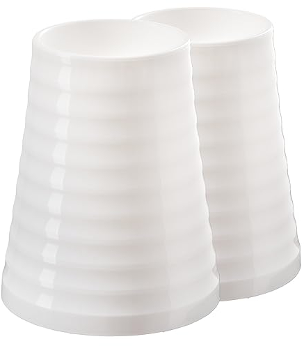 TYMAR Grabvase aus Kunststoff, Friedhofsvase für Grabschmuck, geeignet für Grabgestecke, Kunstblumen und frische Blumen, wetterfest(H=33 cm/ø 12 cm; Weiß)