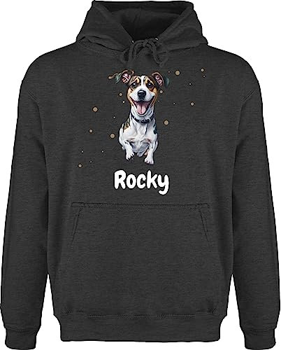 Hoodie Herren Pullover Männer - Hunde - Jack Russel Terrier - Hundebesitzern Geschenk - M - Anthrazit meliert - Hund hundemotiven personalisierter Hundebesitzer Hunden hundemotiv hundemotive Hunde.