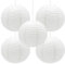 Hocansen 5 Stück Papierlaterne 12in Rund Papier Laterne Dekoration Ballform Papier Lampions für Party Hochzeit Garten Deko (DL/White)