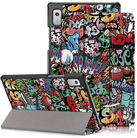 DINGGUAGUA for Lenovo Tab M9 Case 9inch 2023, Protective Folio Trifold Stand for Lenovo M9 TB-310FU Tablet Cover,Graffiti