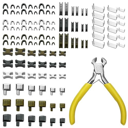 cersaty 123 Stück Reißverschluss Reparatur set, Metall Reißverschluss Reparatur mit 1 Stück Installieren Zangen für Mäntel,Jacke,Jeans Zipper Endstücke