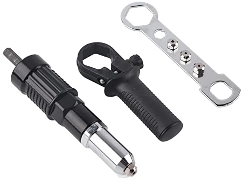Nietwerkzeug, Elektrisches Pop-Nietwerkzeug, Edelstahl-Nietpistolen-Kit Mit Komfortablem Griff, Nietpistolen-Adapter, Tragbares Nietpistolen-Zubehör