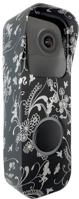 Silicone Cover for Blink Video Doorbell, Weatherproof Protective Case (Print Design) No-Drill Doorbell Skin, Anti-Slip Fit,Full Protection for Blink Doorbell, Easy Installation