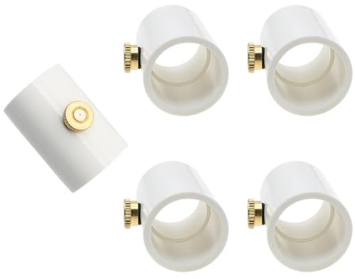 LBTODH 5PCS PVC Mist Ugello Accoppiamento con Ottone Mist Ugello per 1/2 Pollice PVC Tubo per Serra Esterna Misting Sistema di Raffreddamento